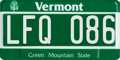 VT license plate LFQ086