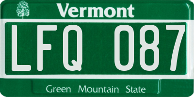 VT license plate LFQ087