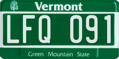 VT license plate LFQ091