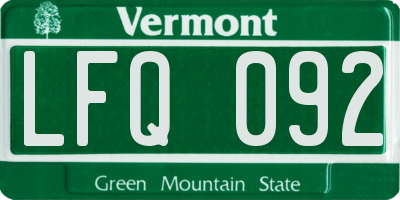 VT license plate LFQ092