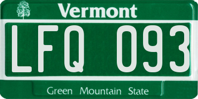 VT license plate LFQ093