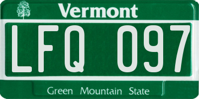 VT license plate LFQ097