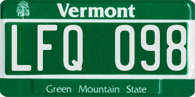 VT license plate LFQ098