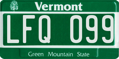 VT license plate LFQ099