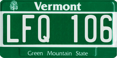 VT license plate LFQ106