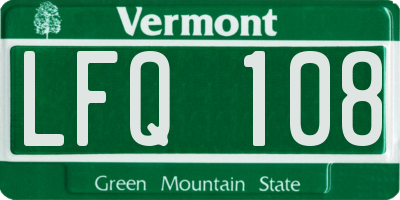 VT license plate LFQ108