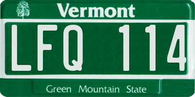 VT license plate LFQ114