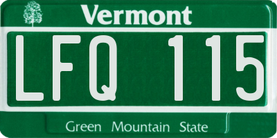 VT license plate LFQ115