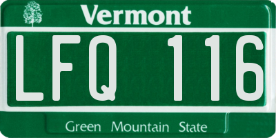 VT license plate LFQ116