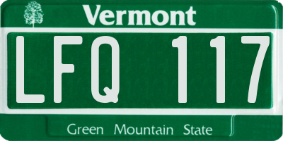 VT license plate LFQ117