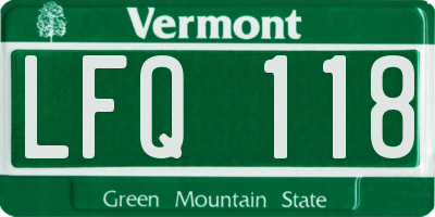 VT license plate LFQ118