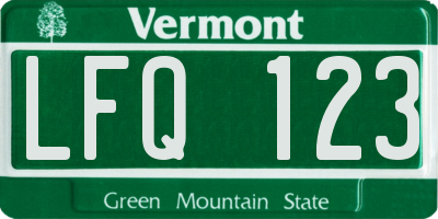 VT license plate LFQ123