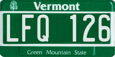 VT license plate LFQ126
