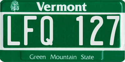 VT license plate LFQ127
