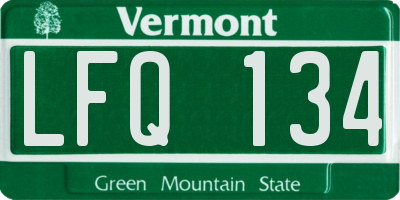 VT license plate LFQ134
