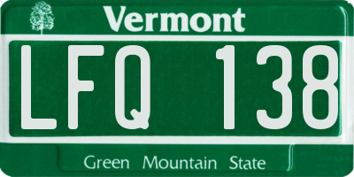 VT license plate LFQ138