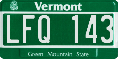 VT license plate LFQ143