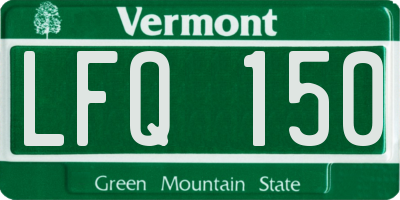 VT license plate LFQ150
