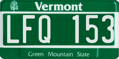 VT license plate LFQ153