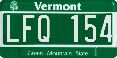 VT license plate LFQ154