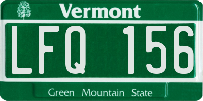 VT license plate LFQ156