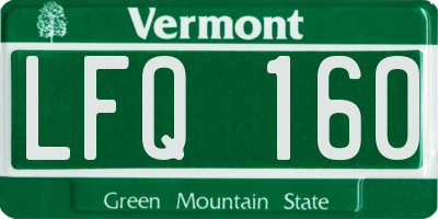 VT license plate LFQ160