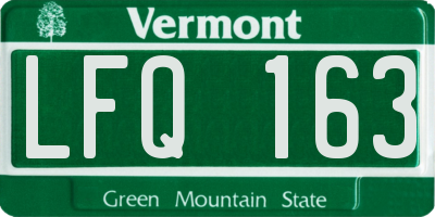 VT license plate LFQ163