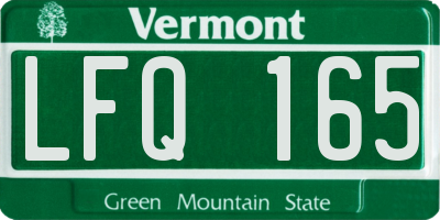 VT license plate LFQ165