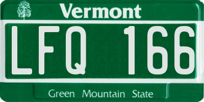 VT license plate LFQ166