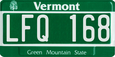VT license plate LFQ168