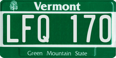 VT license plate LFQ170