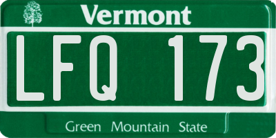 VT license plate LFQ173
