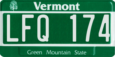 VT license plate LFQ174