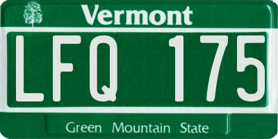 VT license plate LFQ175