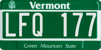 VT license plate LFQ177