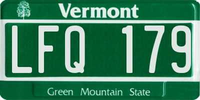VT license plate LFQ179