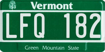 VT license plate LFQ182