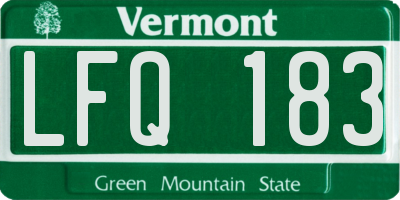 VT license plate LFQ183