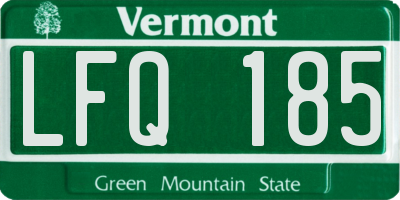 VT license plate LFQ185