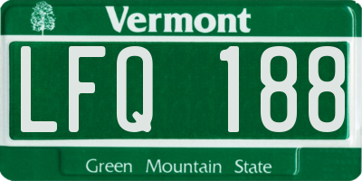 VT license plate LFQ188