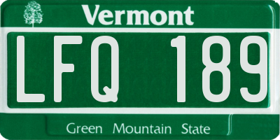 VT license plate LFQ189