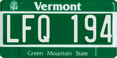 VT license plate LFQ194