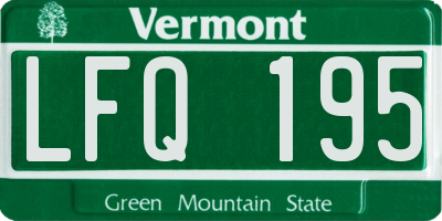 VT license plate LFQ195