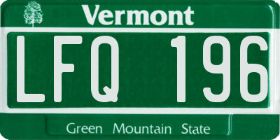 VT license plate LFQ196