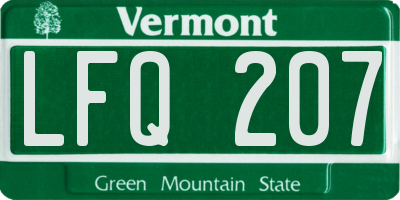 VT license plate LFQ207