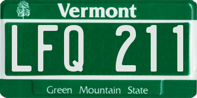 VT license plate LFQ211