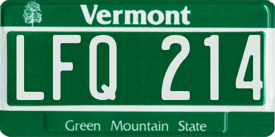 VT license plate LFQ214