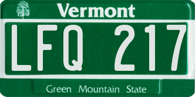 VT license plate LFQ217