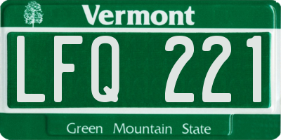 VT license plate LFQ221