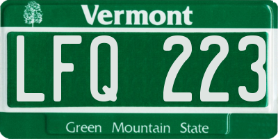 VT license plate LFQ223